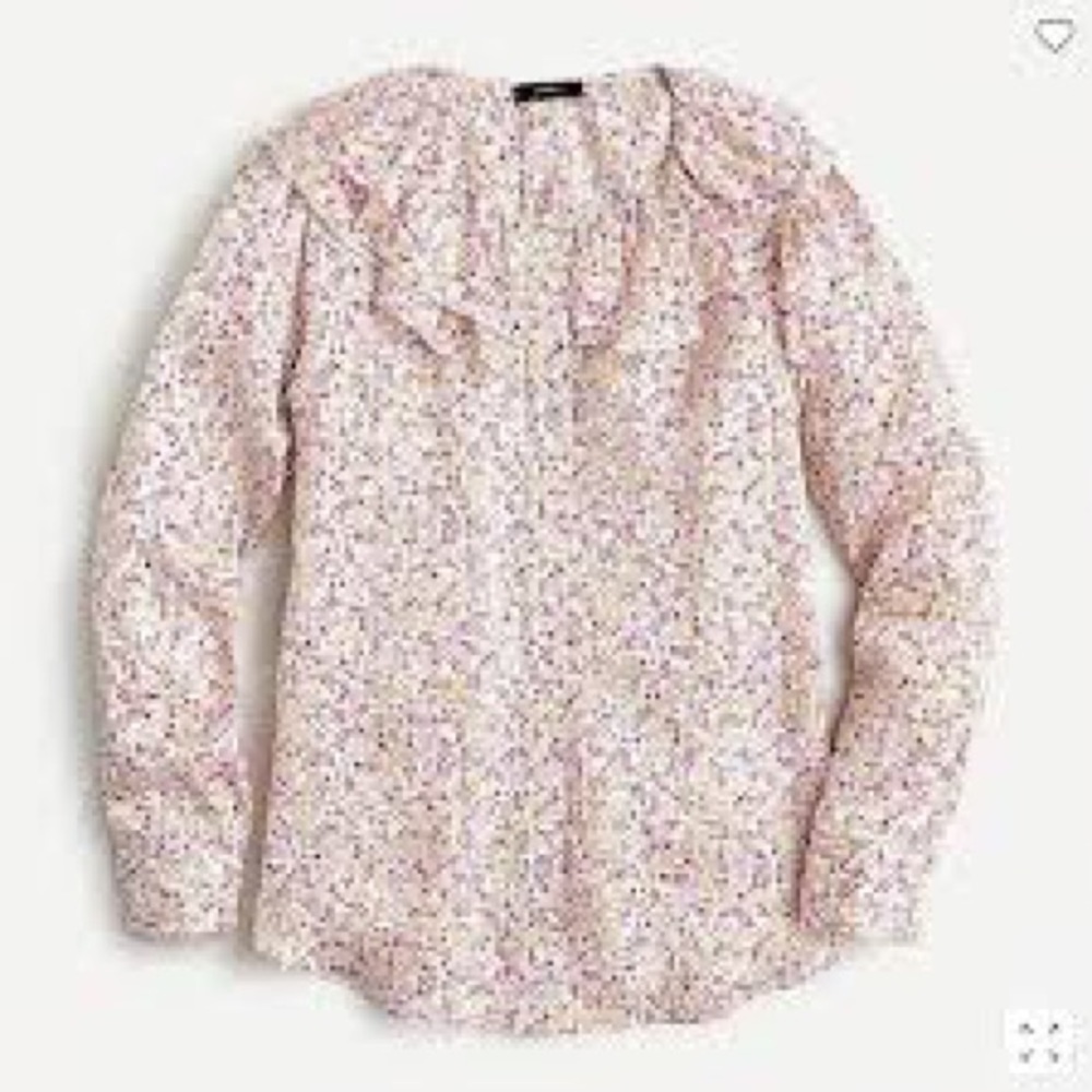 J Crew Ruffle Top in field day print